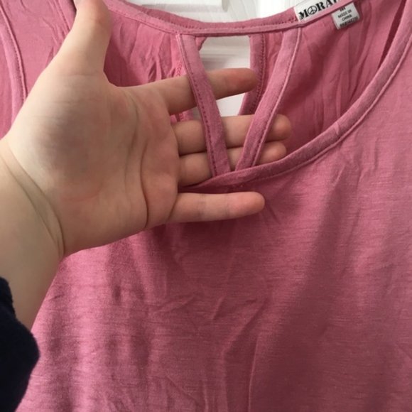 Mauve Pink Keyhole Tank Top - Picture 2 of 4